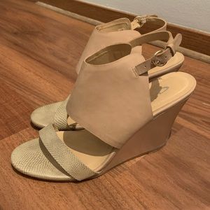 Metallic wedges size 9.